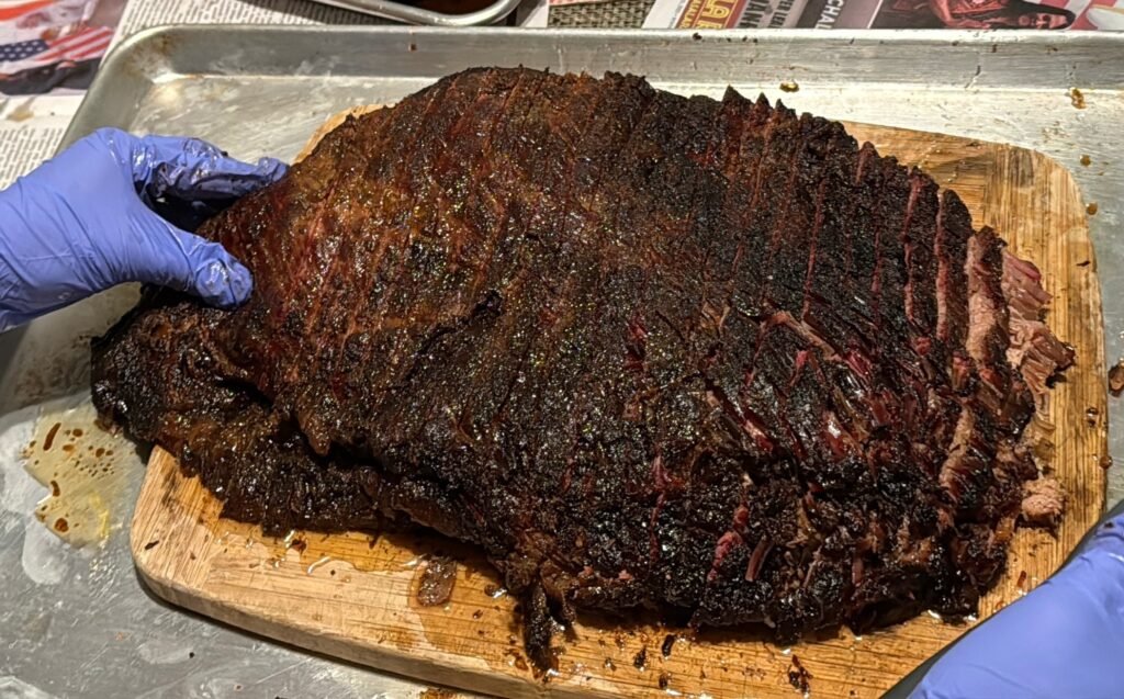 Smoking a 24 lb. Thanksgiving Brisket on a Brand-New Traeger Woodridge Pro: What Actually Worked (and What Didn't) brisket cooked copy